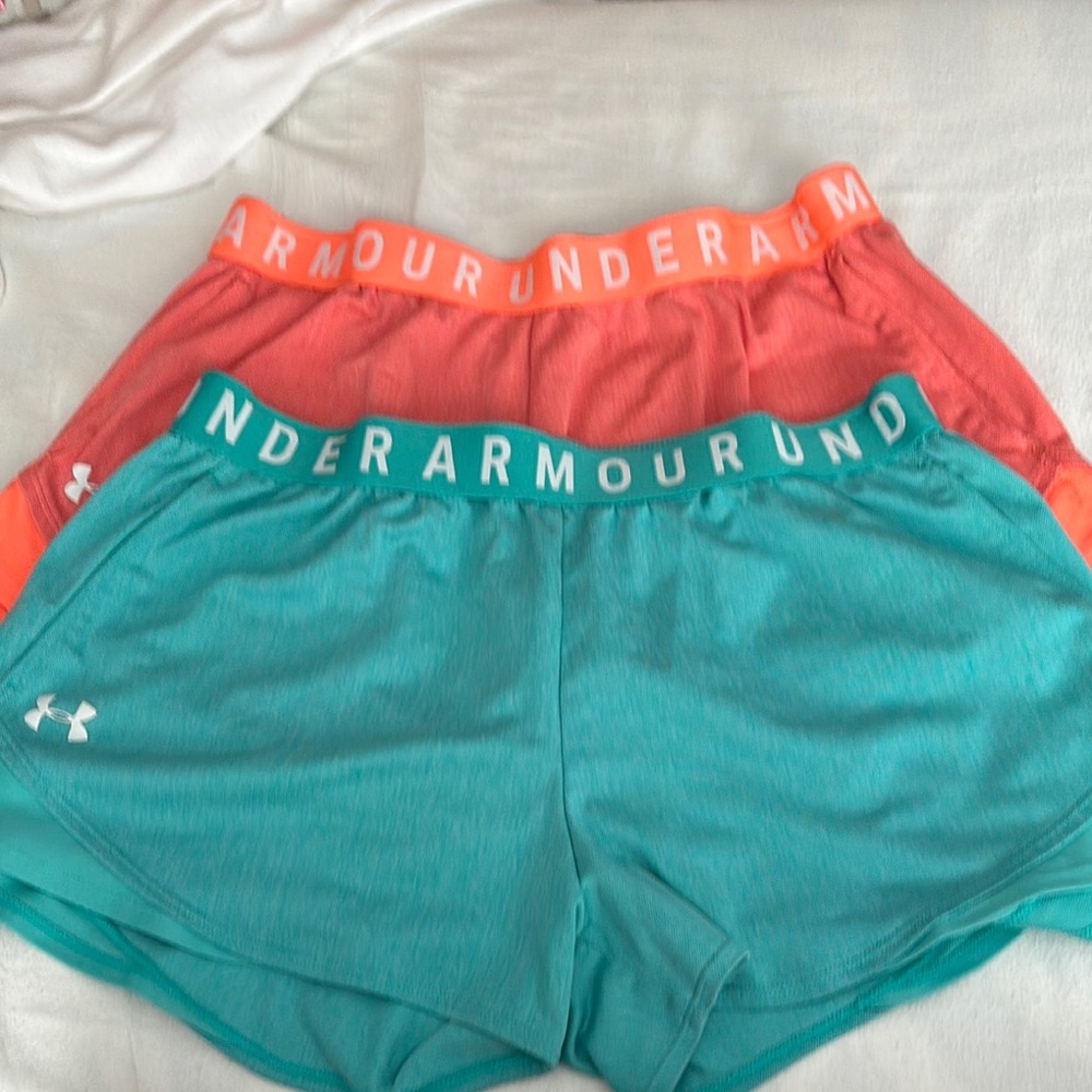Under Armour Blue and Pink Athletic Shorts Lightweight Design